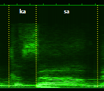 "ka" syl with \k21 duration, ending as the vowel of "sa" starts